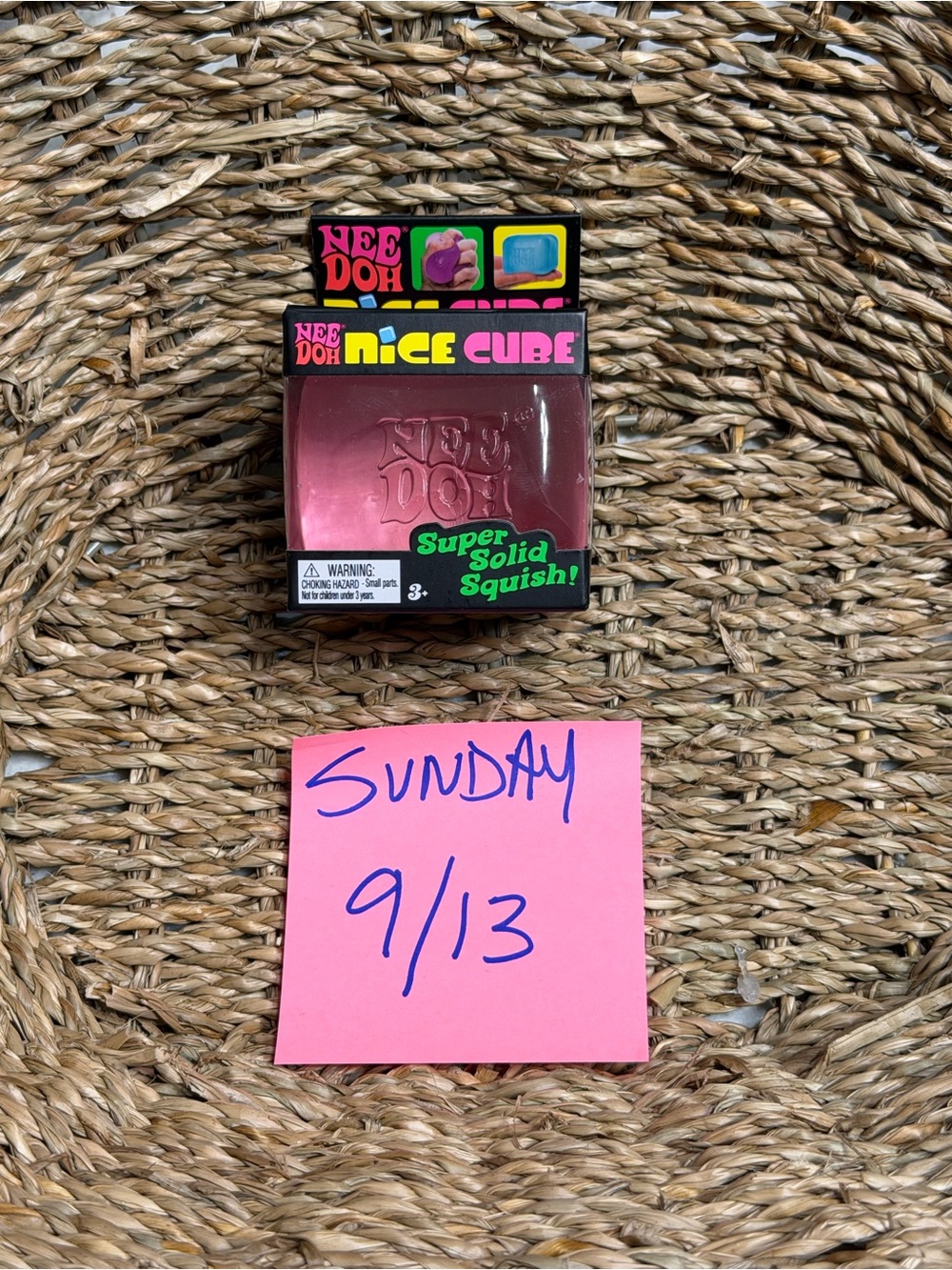 NeeDoh Nice Cube pink Super Solid Sensory Squish Toy New